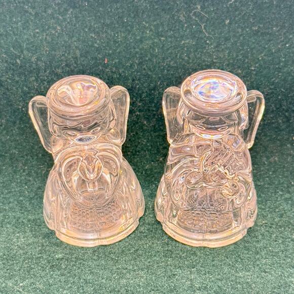 Lenox Crystal Angel Salt & Pepper Set 3" Preowned in box With Stoppers Christmas - Picture 7 of 13